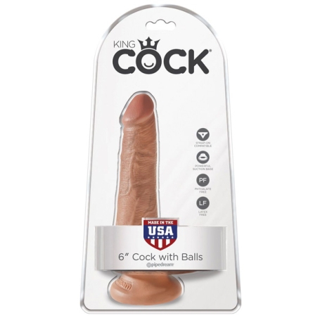 Фаллос King Cock 6" with Balls, Pipedream