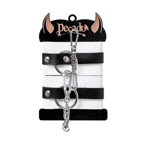 Бело-черные наручники Pecado