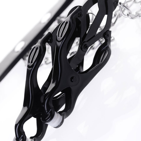 Кольцо с зажимами на соски ToyFa Metal