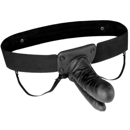 Страпон полый Lux Fetish Unisex Vibrating Double Penetrating